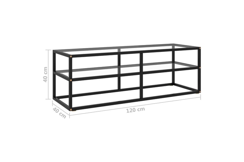 tv-skab 120x40x40 cm hærdet glas sort - Sort - Møbler - TV borde & mediemøbler - TV-borde