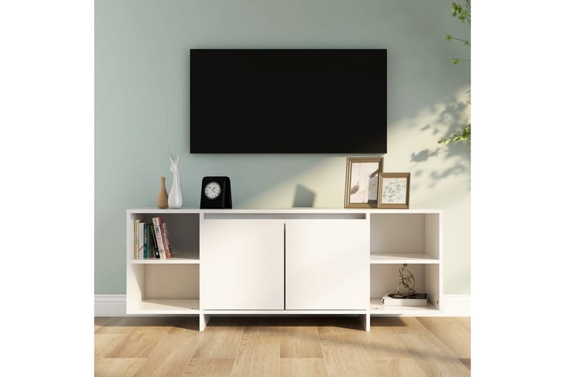 tv-skab 130x35x50 cm spånplade hvid - Hvid - Møbler - TV borde & mediemøbler - TV-borde