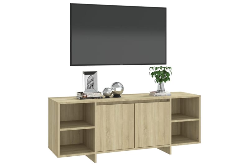 tv-skab 130x35x50 cm spånplade sonoma-eg - Beige - Møbler - TV borde & mediemøbler - TV-borde