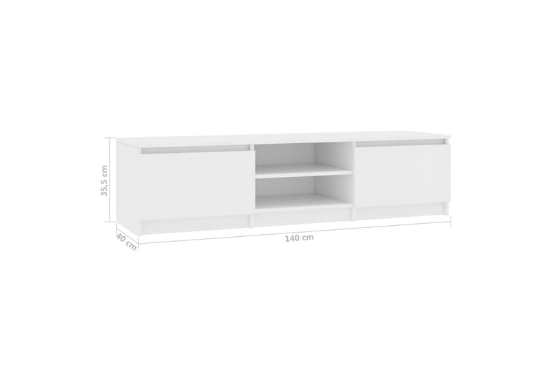 Tv-Skab 140 X 40 X 35,5 Cm Spånplade Hvid - Hvid - Møbler - TV borde & mediemøbler - TV-borde