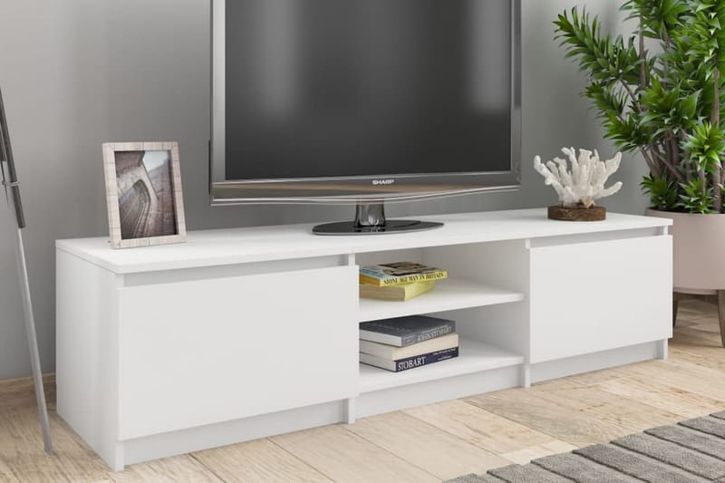 Tv-Skab 140 X 40 X 35,5 Cm Spånplade Hvid - Hvid - Møbler - TV borde & mediemøbler - TV-borde