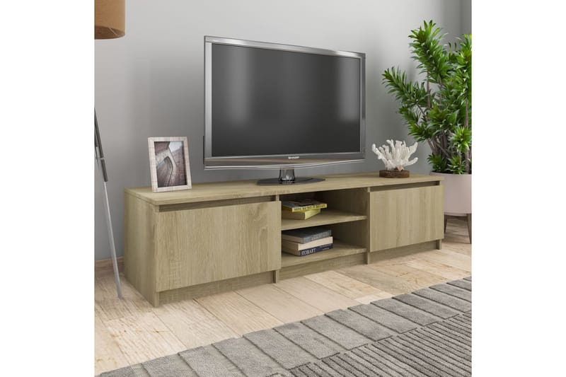 Tv-Skab 140 X 40 X 35,5 Cm Spånplade Sonoma-Eg - Brun - Møbler - TV borde & mediemøbler - TV-borde