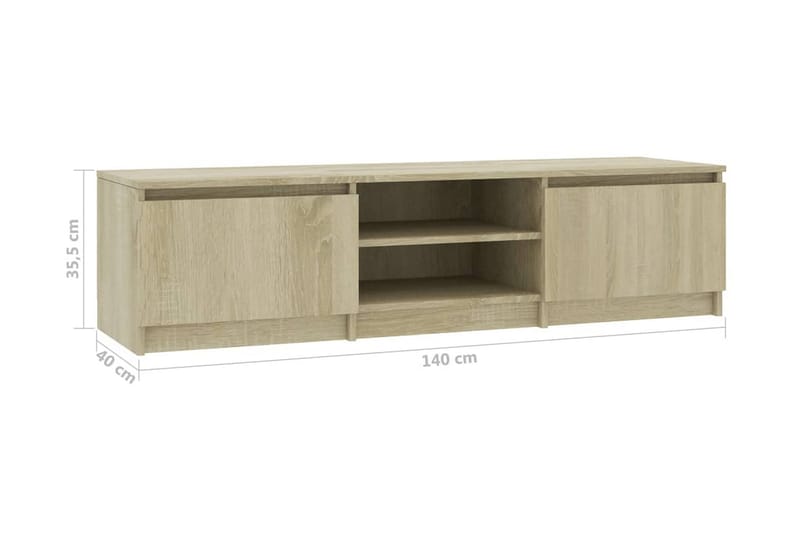 Tv-Skab 140 X 40 X 35,5 Cm Spånplade Sonoma-Eg - Brun - Møbler - TV borde & mediemøbler - TV-borde