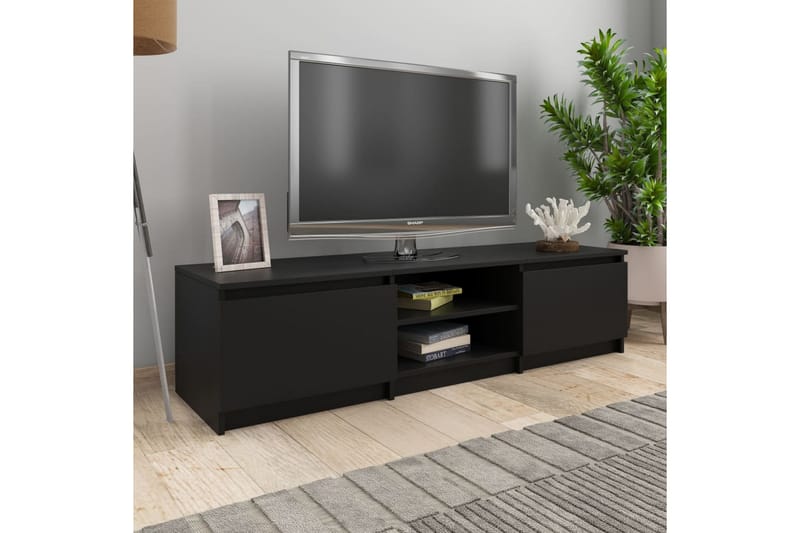 Tv-Skab 140 X 40 X 35,5 Cm Spånplade Sort - Sort - Møbler - TV borde & mediemøbler - TV-borde