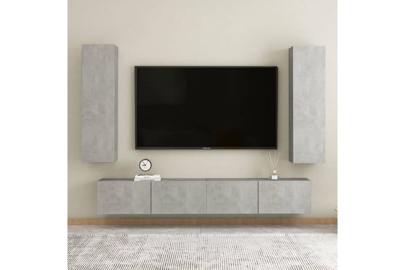 tv-skab 30,5x30x110 cm spånplade betongrå - Grå - Møbler - TV borde & mediemøbler - TV-borde