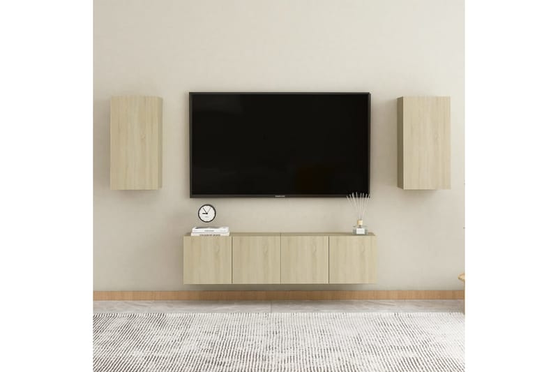 tv-skab 30,5x30x60 cm spånplade sonoma-eg - Brun - Møbler - TV borde & mediemøbler - TV-borde