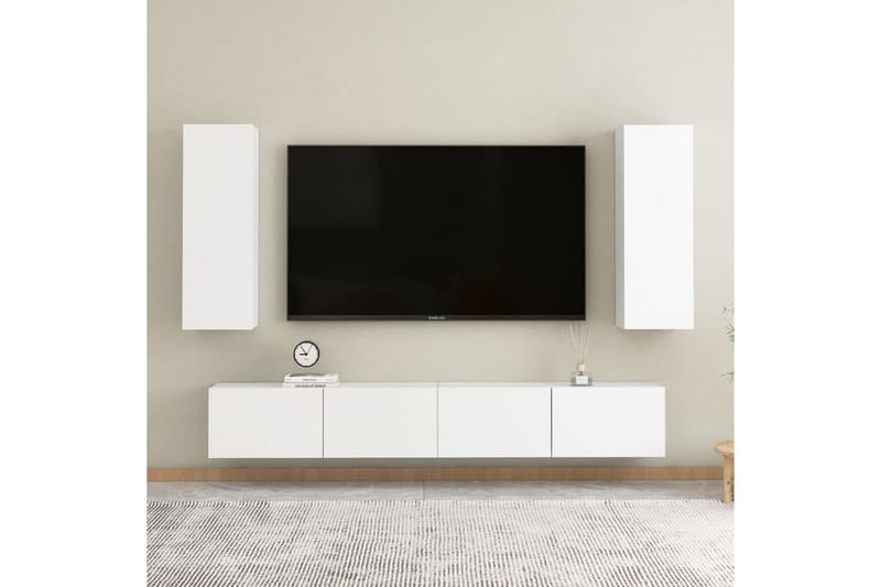 tv-skab 30,5x30x90 cm spånplade hvid - Hvid - Møbler - TV borde & mediemøbler - TV-borde