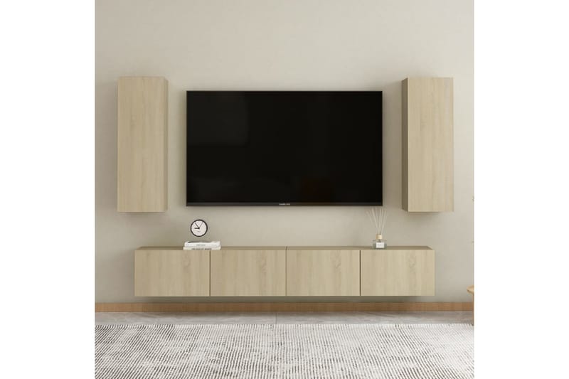 tv-skab 30,5x30x90 cm spånplade sonoma-eg - Brun - Møbler - TV borde & mediemøbler - TV-borde