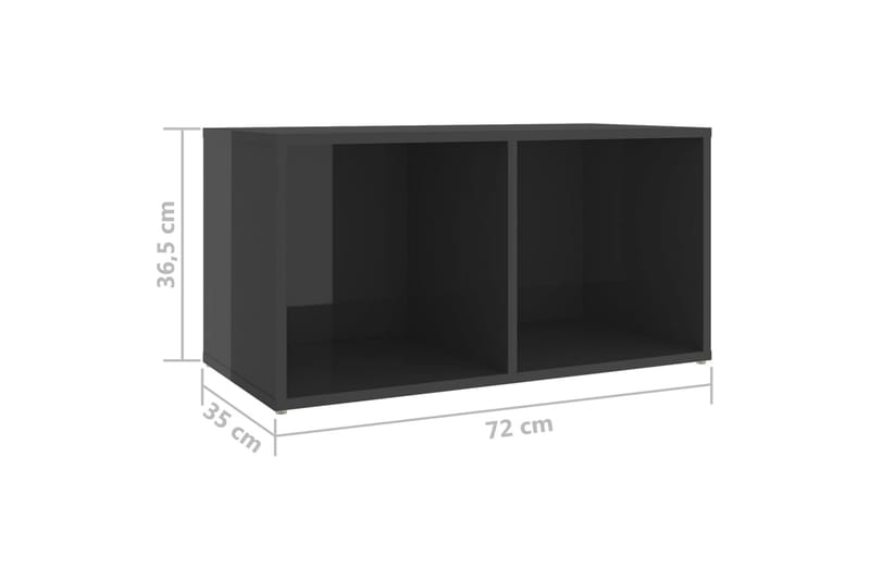 tv-skab 72x35x36,5 cm spånplade grå højglans - Grå - Møbler - TV borde & mediemøbler - TV-borde