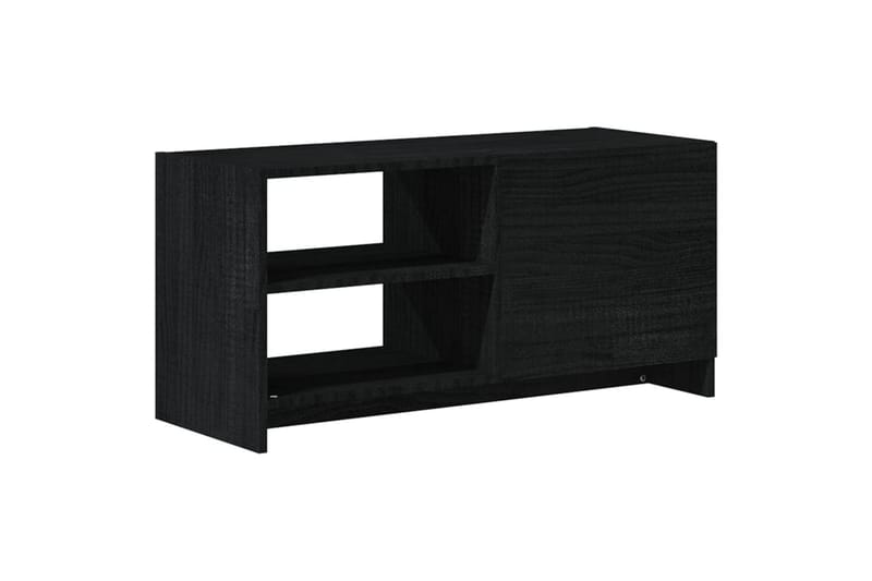 tv-skab 80x31x39 cm massivt fyrretræ sort - Sort - Møbler - TV borde & mediemøbler - TV-borde