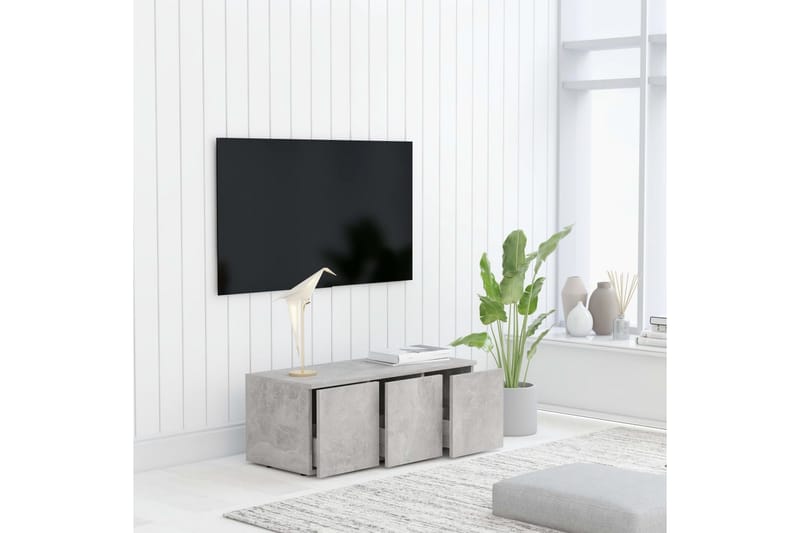 Tv-Skab 80X34X30 cm Spånplade Betongrå - Møbler - TV borde & mediemøbler - TV-borde