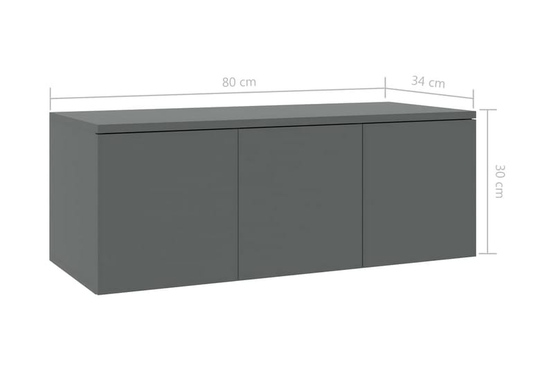 Tv-Skab 80X34X30 cm Spånplade Grå - Møbler - TV borde & mediemøbler - TV-borde