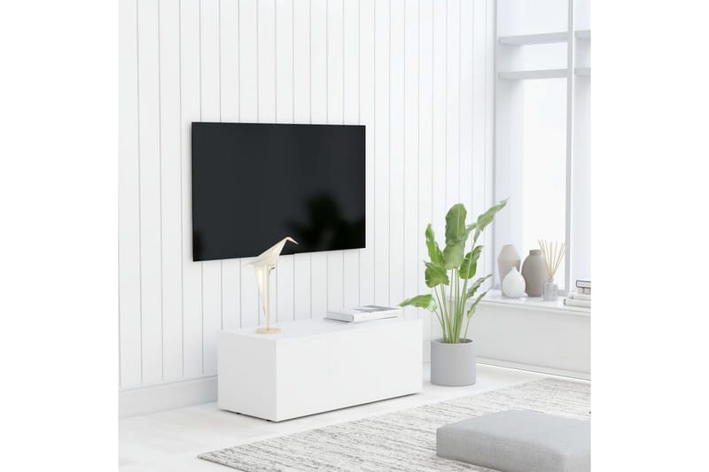 Tv-Skab 80X34X30 cm Spånplade Hvid - Møbler - TV borde & mediemøbler - TV-borde