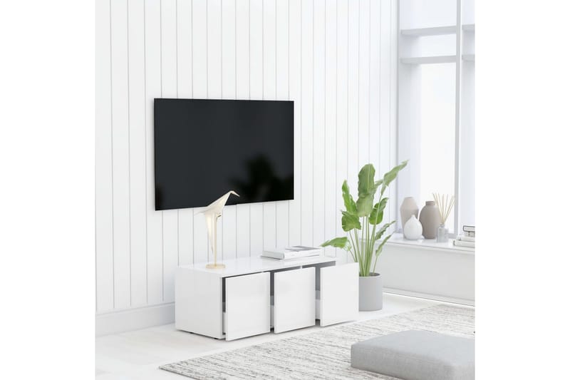 Tv-Skab 80X34X30 cm Spånplade Hvid - Møbler - TV borde & mediemøbler - TV-borde