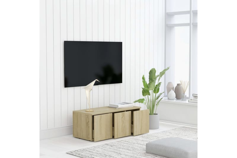 Tv-Skab 80X34X30 cm Spånplade Sonoma-Eg - Møbler - TV borde & mediemøbler - TV-borde