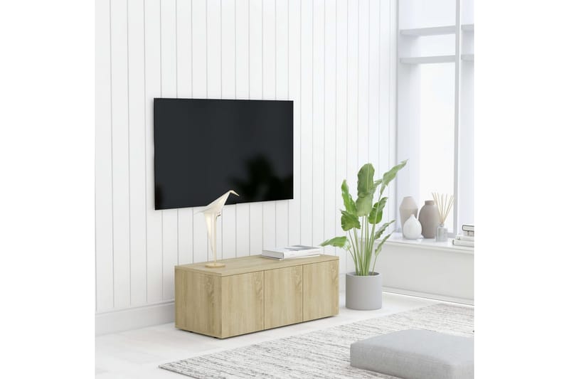 Tv-Skab 80X34X30 cm Spånplade Sonoma-Eg - Møbler - TV borde & mediemøbler - TV-borde