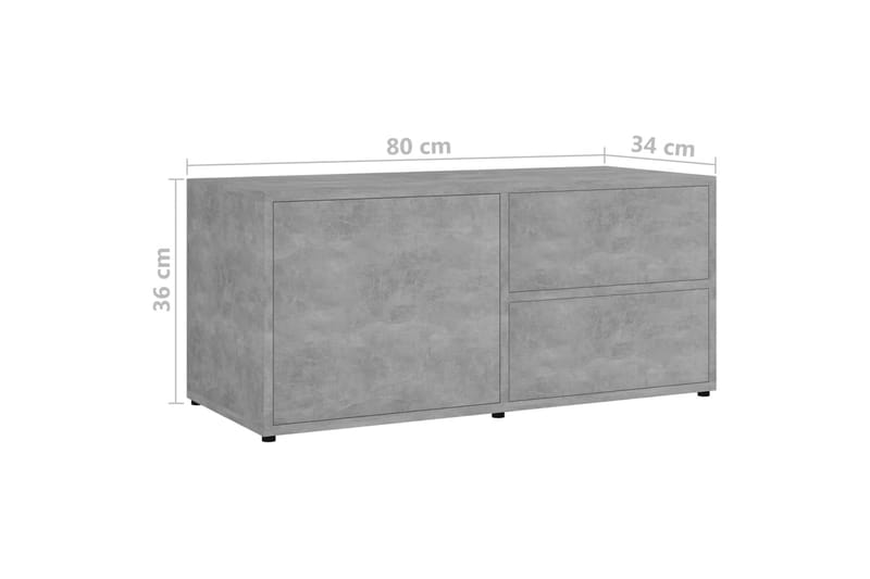 Tv-Skab 80x34x36 cm Spånplade Betongrå - Grå - Møbler - TV borde & mediemøbler - TV-borde