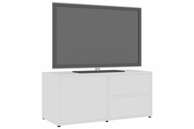 Tv-Skab 80x34x36 cm Spånplade Hvid Højglans - Hvid - Møbler - TV borde & mediemøbler - TV-borde