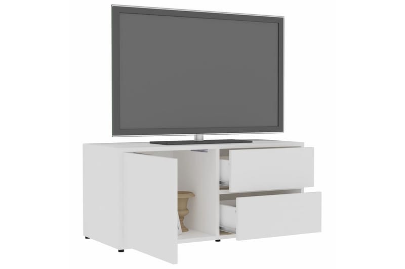 Tv-Skab 80x34x36 cm Spånplade Hvid - Hvid - Møbler - TV borde & mediemøbler - TV-borde