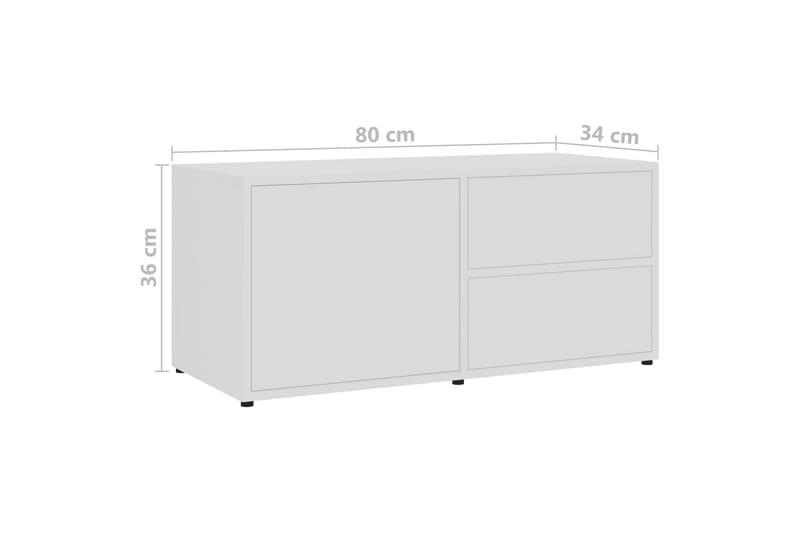 Tv-Skab 80x34x36 cm Spånplade Hvid - Hvid - Møbler - TV borde & mediemøbler - TV-borde