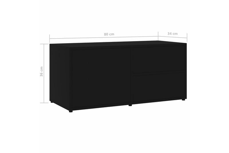 Tv-Skab 80x34x36 cm Spånplade Sort - Sort - Møbler - TV borde & mediemøbler - TV-borde