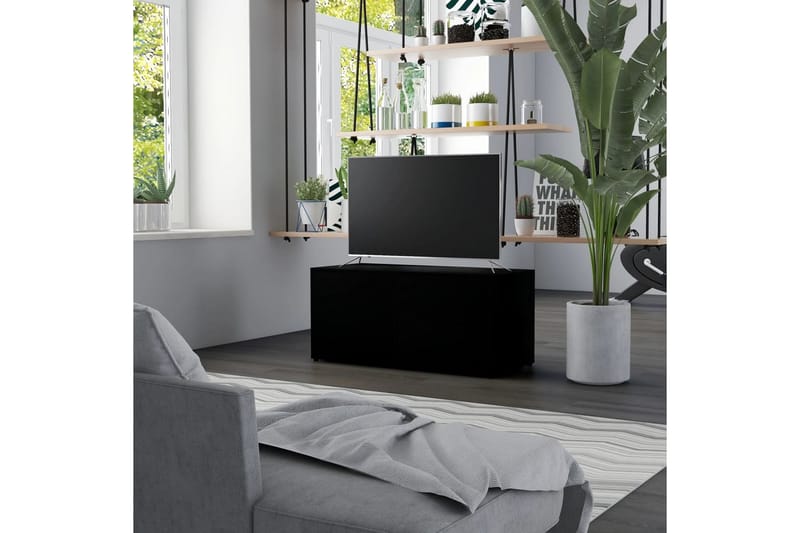 Tv-Skab 80x34x36 cm Spånplade Sort - Sort - Møbler - TV borde & mediemøbler - TV-borde