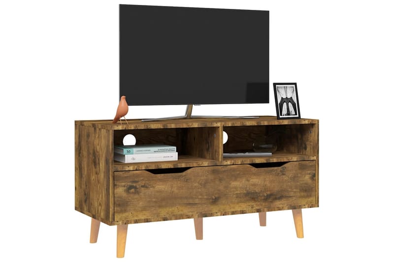 tv-skab 90x40x48,5 cm spånplade røget egetræsfarve - Brun - Møbler - TV borde & mediemøbler - TV-borde