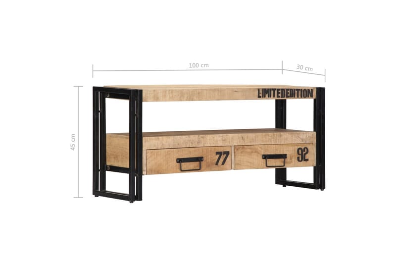 Tv-Skab I Massivt Mangotræ 100 X 30 X 45 Cm - Brun - Møbler - TV borde & mediemøbler - TV-borde