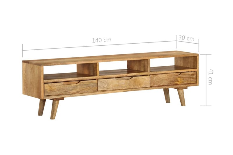 Tv-Skab I Massivt Mangotræ 140 X 30 X 41 Cm - Brun - Møbler - TV borde & mediemøbler - TV-borde