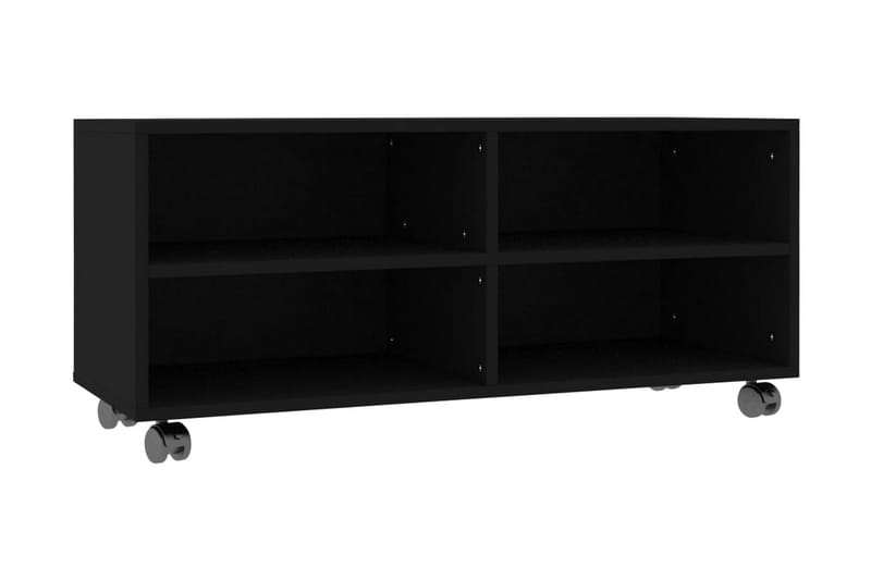 tv-skab med hjul 90 x 35 x 35 cm spånplade sort - Møbler - TV borde & mediemøbler - TV-borde