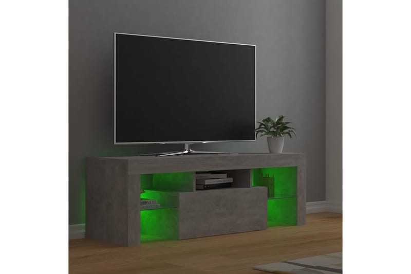 tv-skab med LED-lamper 120x35x40 cm betongrå - Grå - Møbler - TV borde & mediemøbler - TV-borde