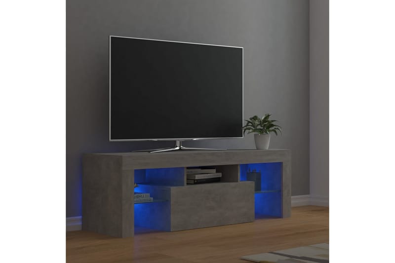 tv-skab med LED-lamper 120x35x40 cm betongrå - Grå - Møbler - TV borde & mediemøbler - TV-borde