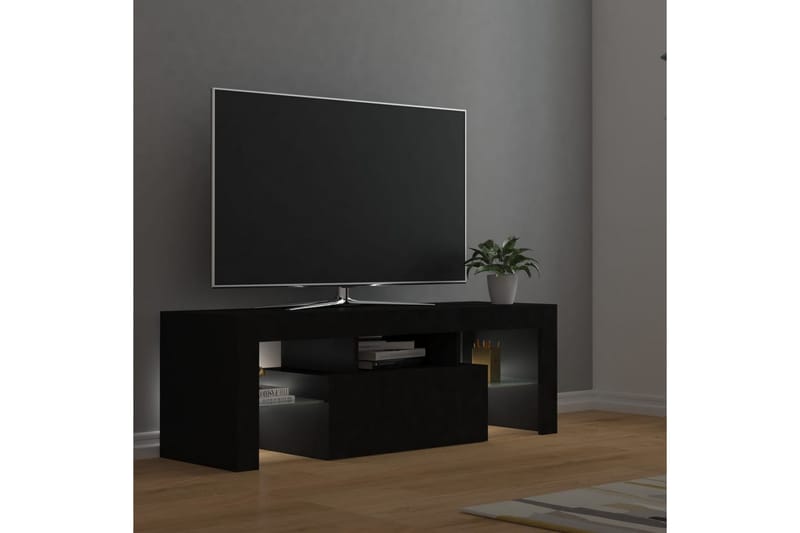 tv-skab med LED-lamper 120x35x40 cm sort - Sort - Møbler - TV borde & mediemøbler - TV-borde