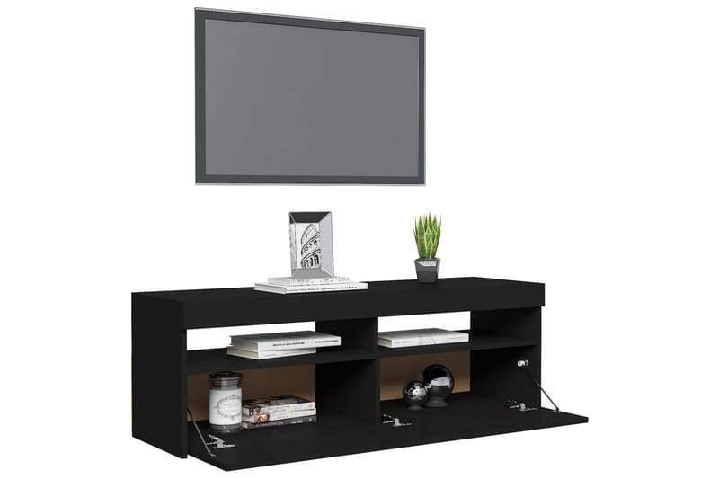 tv-skab med LED-lamper 120x35x40 cm sort - Sort - Møbler - TV borde & mediemøbler - TV-borde