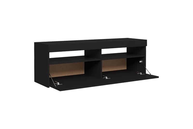 tv-skab med LED-lamper 120x35x40 cm sort - Sort - Møbler - TV borde & mediemøbler - TV-borde