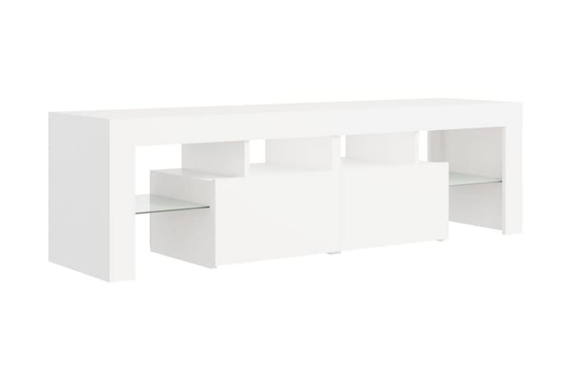 tv-skab med LED-lamper 140x35x40 cm hvid - Hvid - Møbler - TV borde & mediemøbler - TV-borde