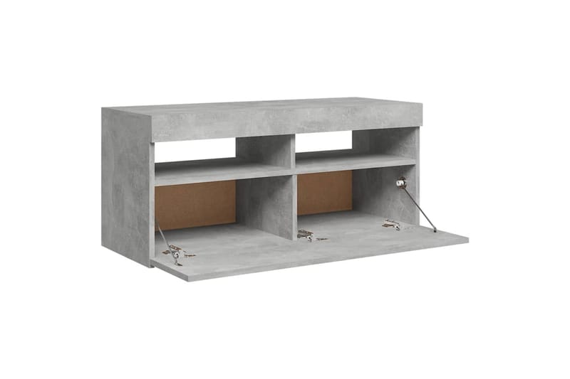 tv-skab med LED-lamper 90x35x40 cm betongrå - Grå - Møbler - TV borde & mediemøbler - TV-borde