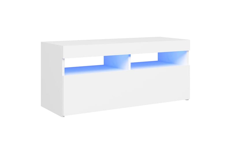 tv-skab med LED-lamper 90x35x40 cm hvid - Hvid - Møbler - TV borde & mediemøbler - TV-borde