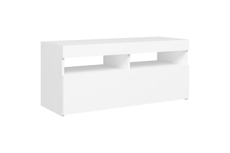 tv-skab med LED-lamper 90x35x40 cm hvid - Hvid - Møbler - TV borde & mediemøbler - TV-borde