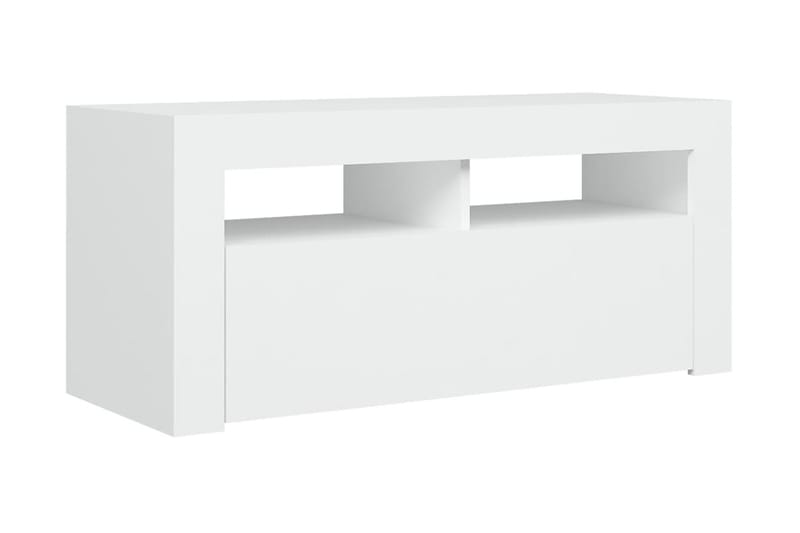 tv-skab med LED-lamper 90x35x40 cm hvid - Hvid - Møbler - TV borde & mediemøbler - TV-borde