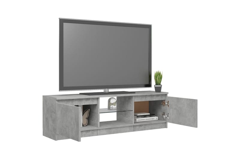 tv-skab med LED-lys 120x30x35,5 cm betongrå - Grå - Møbler - TV borde & mediemøbler - TV-borde