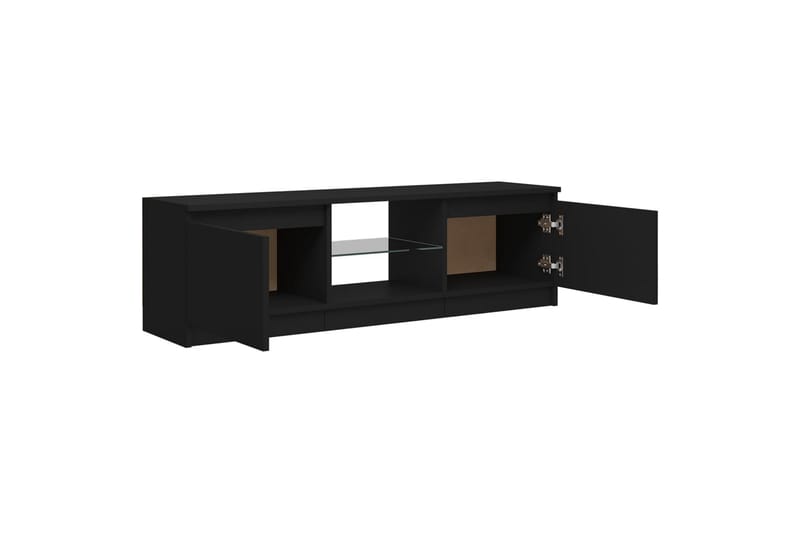 tv-skab med LED-lys 120x30x35,5 cm sort - Sort - Møbler - TV borde & mediemøbler - TV-borde