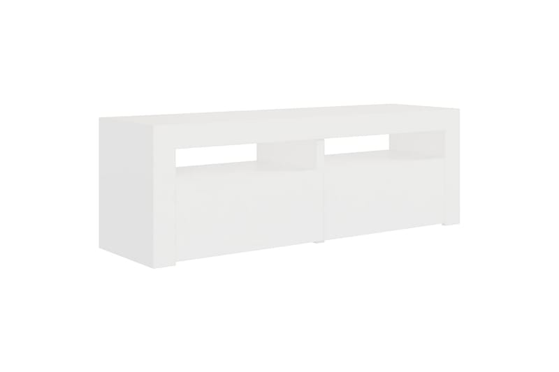 tv-skab med LED-lys 120x35x40 cm hvid - Hvid - Møbler - TV borde & mediemøbler - TV-borde