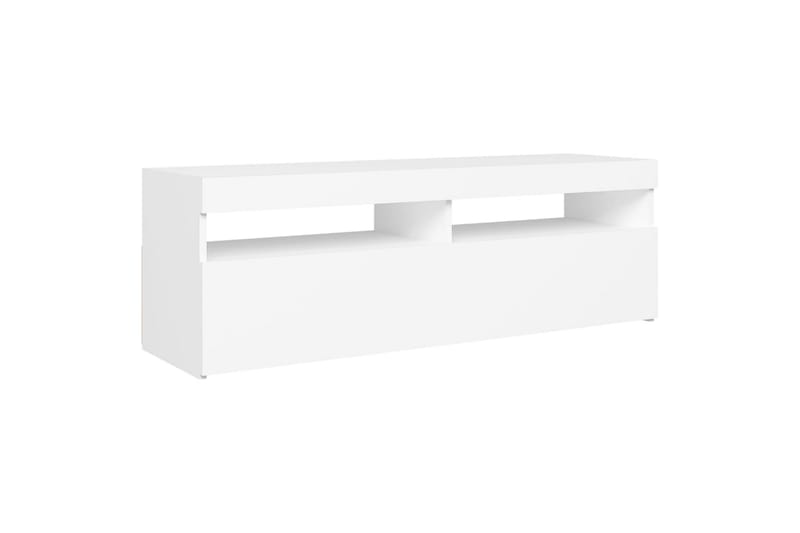 tv-skab med LED-lys 120x35x40 cm hvid - Hvid - Møbler - TV borde & mediemøbler - TV-borde