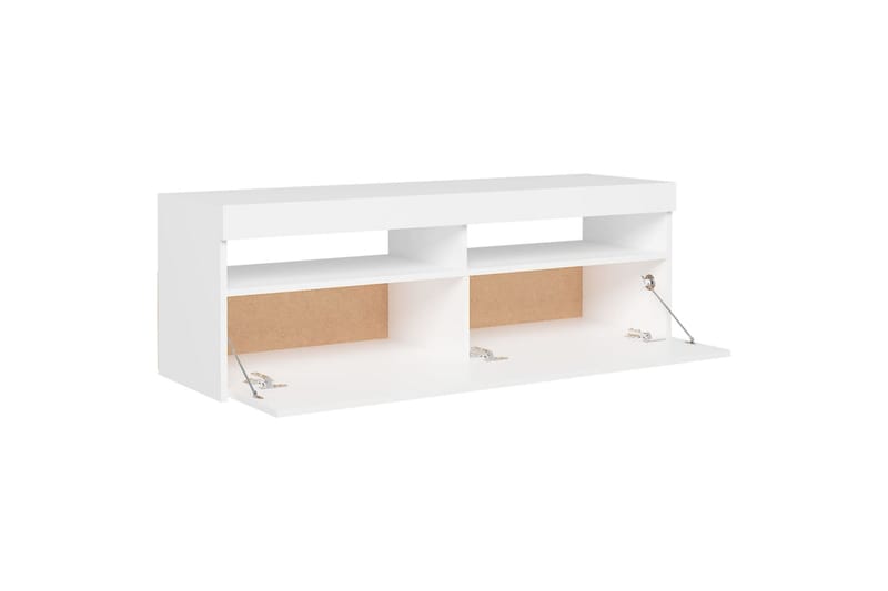 tv-skab med LED-lys 120x35x40 cm hvid - Hvid - Møbler - TV borde & mediemøbler - TV-borde