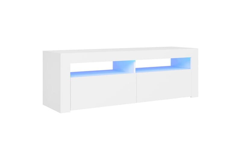 tv-skab med LED-lys 120x35x40 cm hvid - Hvid - Møbler - TV borde & mediemøbler - TV-borde