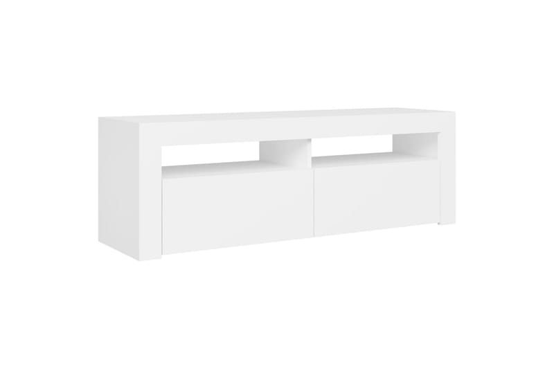 tv-skab med LED-lys 120x35x40 cm hvid - Hvid - Møbler - TV borde & mediemøbler - TV-borde