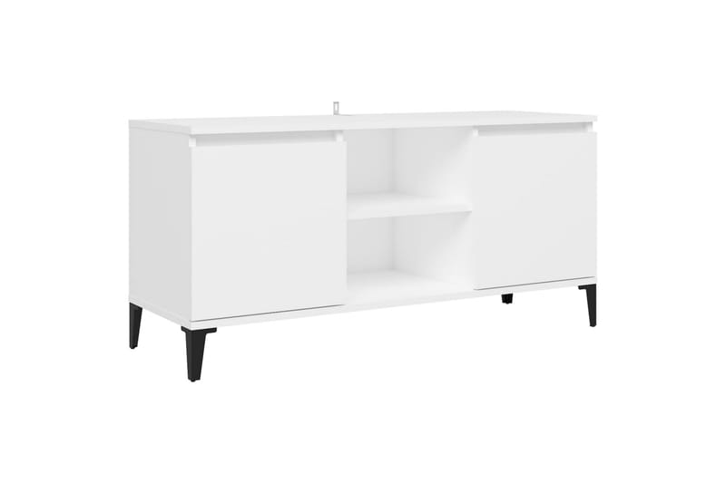 tv-skab med metalben 103,5x35x50 cm hvid - Hvid - Møbler - TV borde & mediemøbler - TV-borde