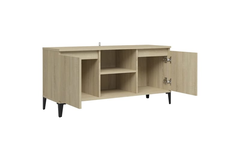 tv-skab med metalben 103,5x35x50 cm sonoma-eg - Brun - Møbler - TV borde & mediemøbler - TV-borde