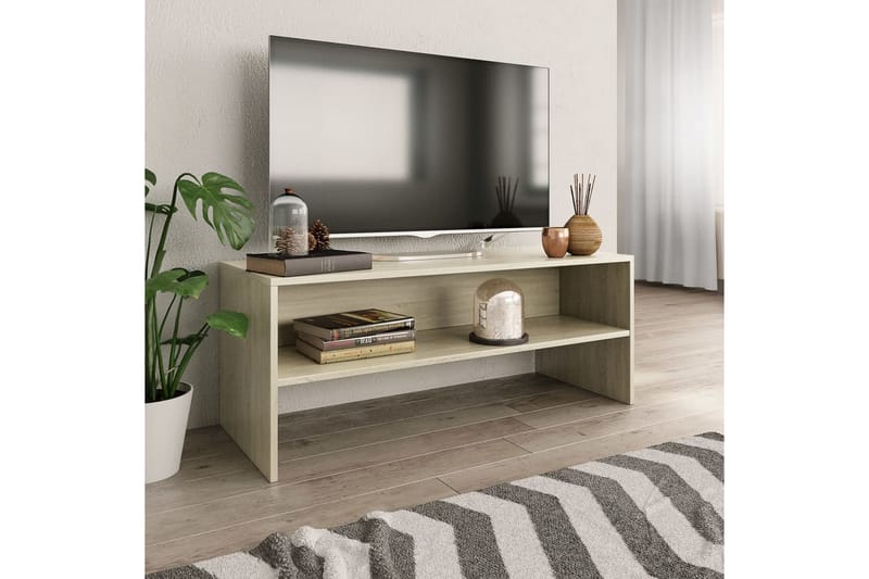 tv-skabe 100 x 40 x 40 cm spånplade sonoma-egetræsfarve - TV-borde